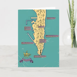 Convite Mapa Ilustrado De Viagem De Gibraltar