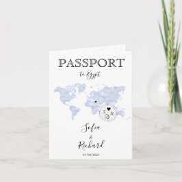 Convite Mapa Mundial Azul do Passaporte de Destino do Egit