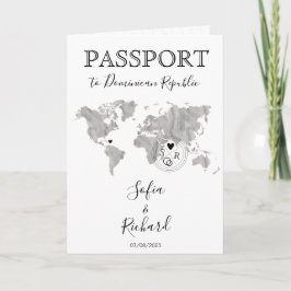 Convite Mapa Mundial do Passaporte de Destino de Casamento