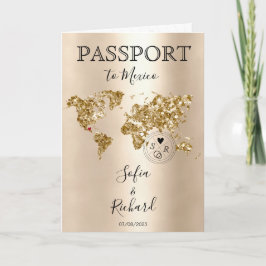 Convite Mapa Mundial do Passaporte de Destino de Casamento