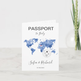 Convite Mapa Mundial do Passaporte de Destino de Casamento