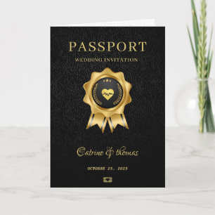 Convite Mapa Mundial do Passaporte Preto de Destino de Cas