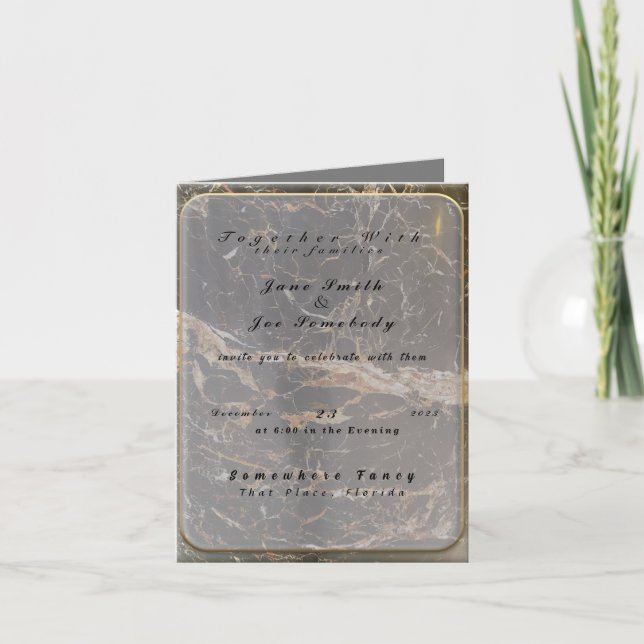 Convite Marble Elegante Personalizado (Frente)