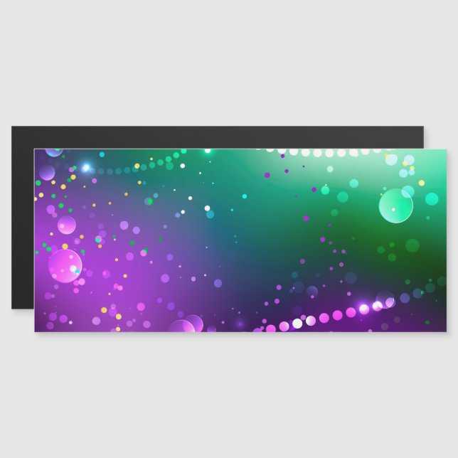 Convite Mardi Gras Festivo Purple Background (Frente/Verso)