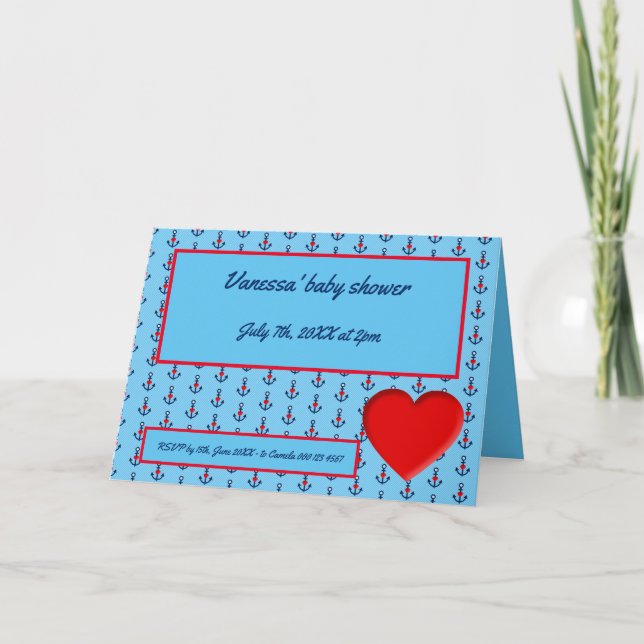 Convite marinheiro azul (Frente)