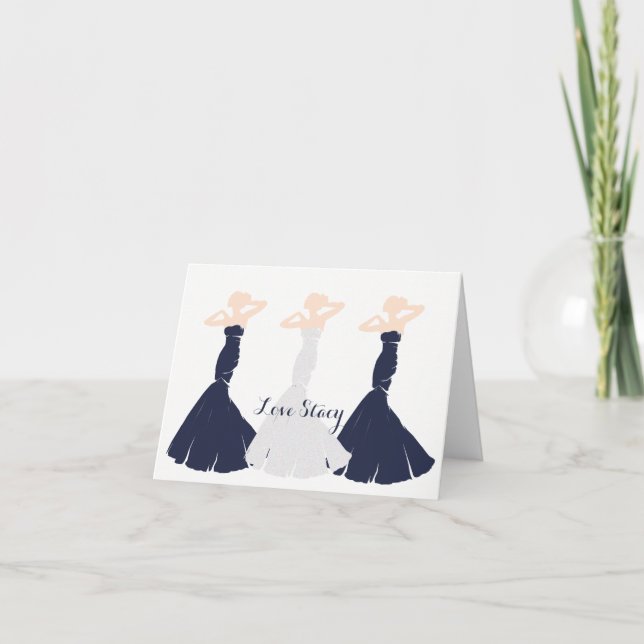 Convite Marinho BRIDE & CO Blue Be My Bridesmaid Chá Party (Frente)