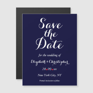 Convite Marinho Elegante Simples Casamento Azul Salve a Da