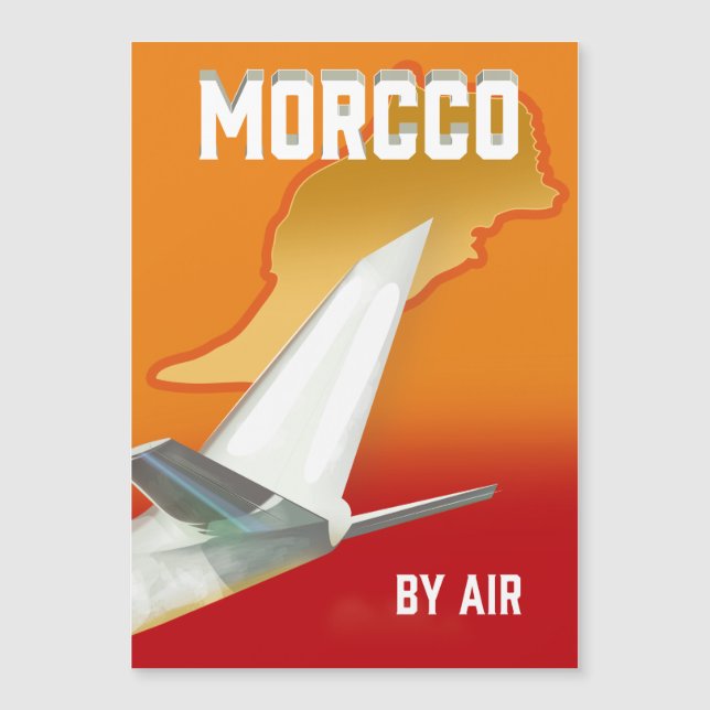 Convite Marrocos De Avião Impressão em Metal (Frente)