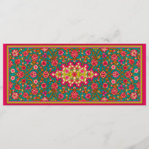 Convite marroquino do casamento do rosa e do Aqua