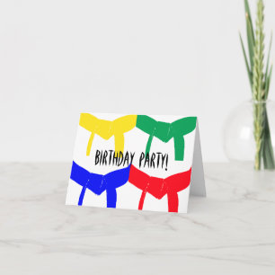 Convite Martial Arts Birthday Party Invitation