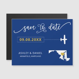 Convite Maryland Wedding Save the Date Card, Map