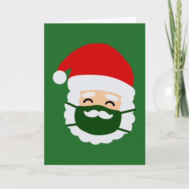 Convite máscara facial coronavirus papai noel natal (Frente)