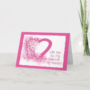 Convite Matron of Honor Invitation Pink Heart