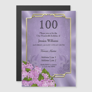 Convite Mauve Tapeçaria 100º Aniversário do Dourado da na 