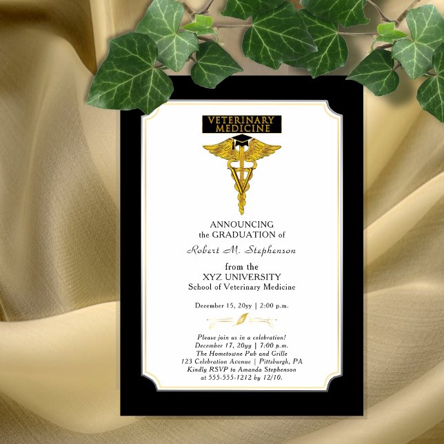 Convite Medicina Veterinária (Veterinary Medicine Veterinarian Graduation Magnetic Invitation)