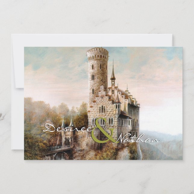 Convite medieval do casamento do castelo (Frente)