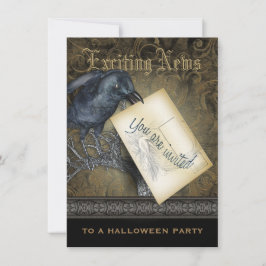 Convite Médio de Corvo Negro Gótico