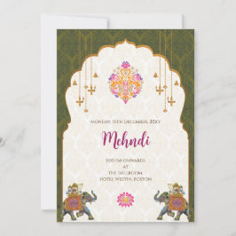 Convite Mehndi Convites de casamento indianos digi