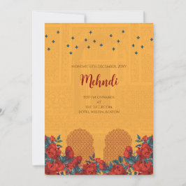Convite Mehndi Convites de casamento indianos digi