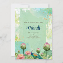 Convite Mehndi Convites de casamento indianos digi