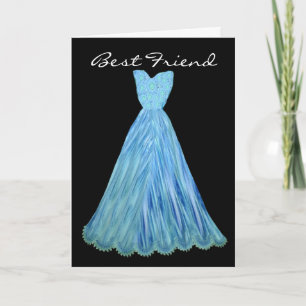 Convite MELHOR AMIGO Bridesmaid TURQUOISE AZUL VESTIDO