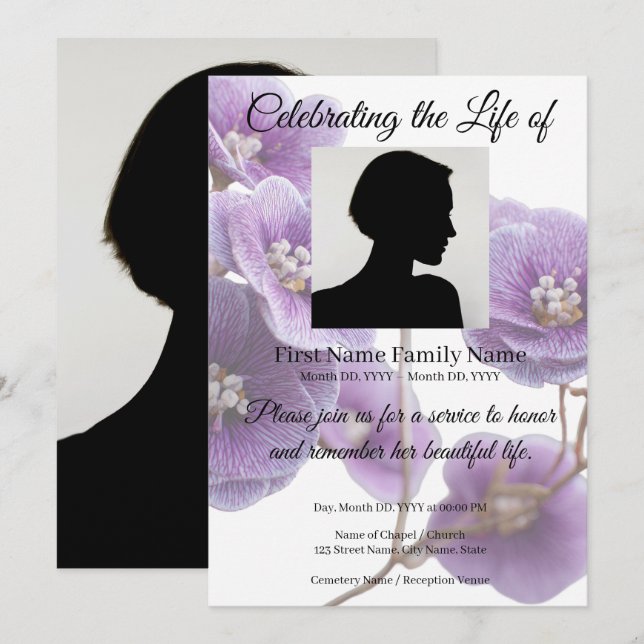 convite memorial Cape Primrose (Frente/Verso)