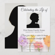 Convite memorial de flor