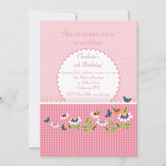 Convite Meninas Amam Rosa (Frente)