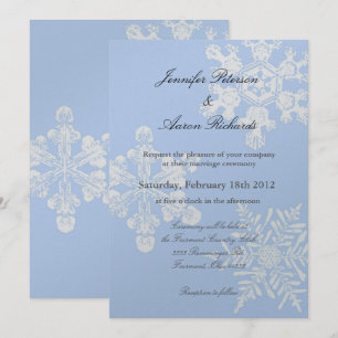 Convite metálico do casamento do floco de neve do