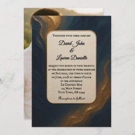 Convite Metálico para Casamento de Fotos de Uso