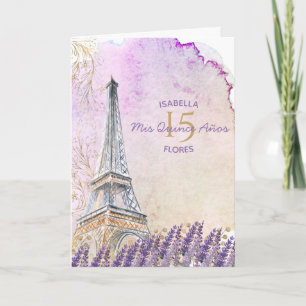 Convite Meus Quinze Anos Paris Torre Eiffel Lavanda