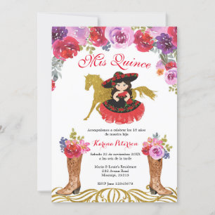 Convite Mexicano Charra Quinceanera