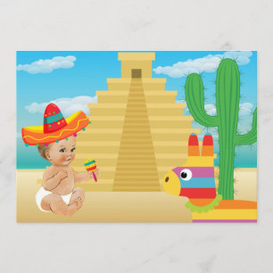 Convite mexicano do chá de fraldas com bebê do