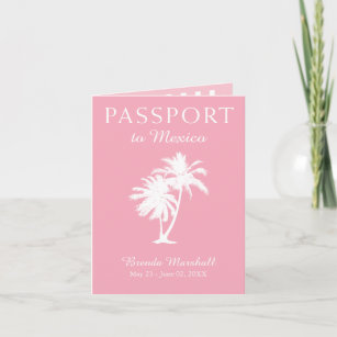 Convite Mexico 21ST Birthday Pink Passport