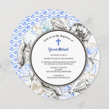 Convite Michael Round Baptism