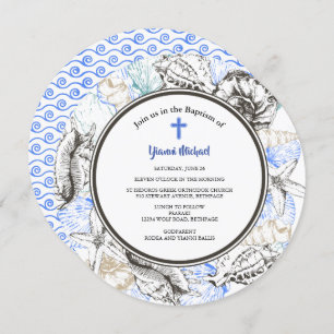 Convite Michael Round Baptism