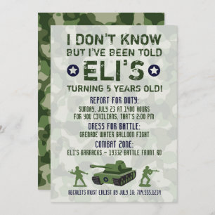 Convite militar do aniversário do exército