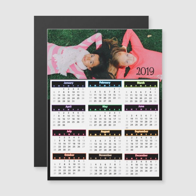 Convite Mini Calendário de Fotos Personalizadas 2019 (Frente/Verso)