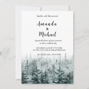 Convite minimalista ao casamento no inverno