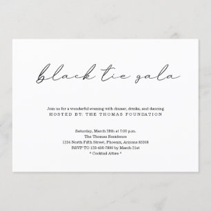 Convite Minimalista Black Tie Gala