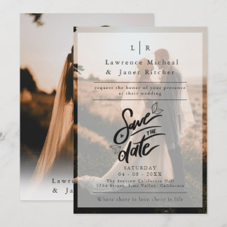 Convite minimalista com foto excessivamente branca