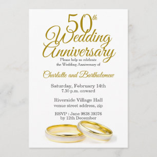 Convite Minimalista de 50 Anos de Casamento