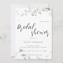 Convite Minimalista de Chá de Noiva Floral Chic