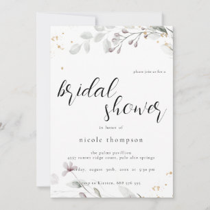 Convite Minimalista de Chá de Noiva Floral Chic