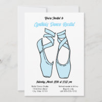 Convite Minimalista de Dança de Ballet em Azul
