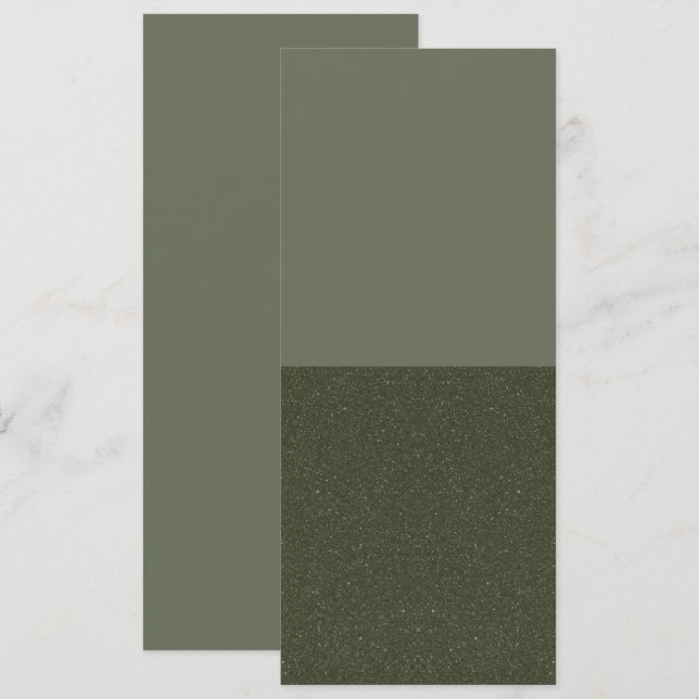 Convite Minimalista de Duas Zonas em Verde Musgo – (Frente/Verso)