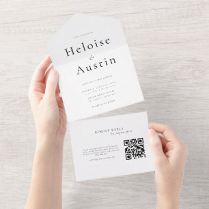 Convite Minimalista de QR Code tudo em um