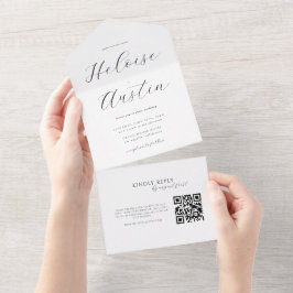 Convite Minimalista de QR Code tudo em um
