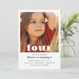 Convite minimalista de quarta-feira | 4.o aniversá