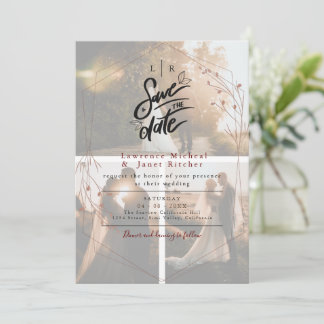 Convite minimalista exagerado branco e chique com 